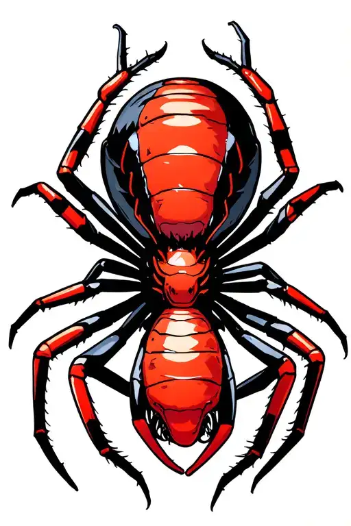Black widow spider tattoo design idea