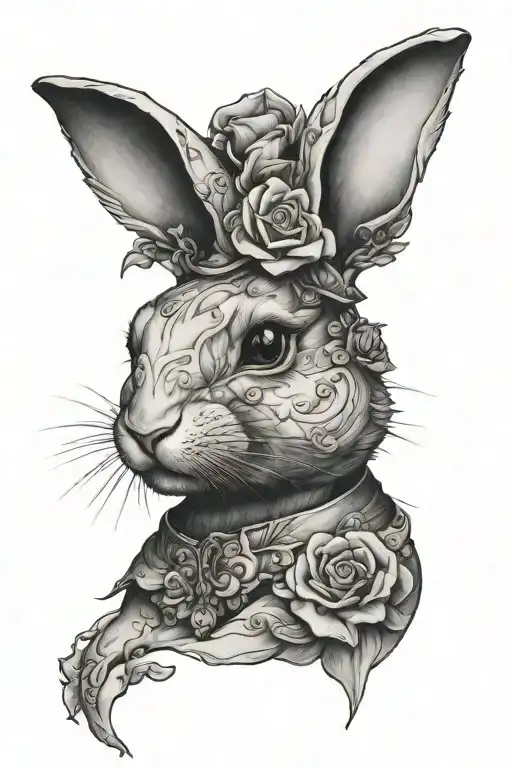 sexy submissive bunny tattoo design idea