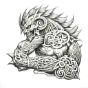 On Triceps tattoo design idea