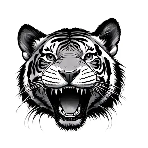 Shark Tiger cub tattoo design idea