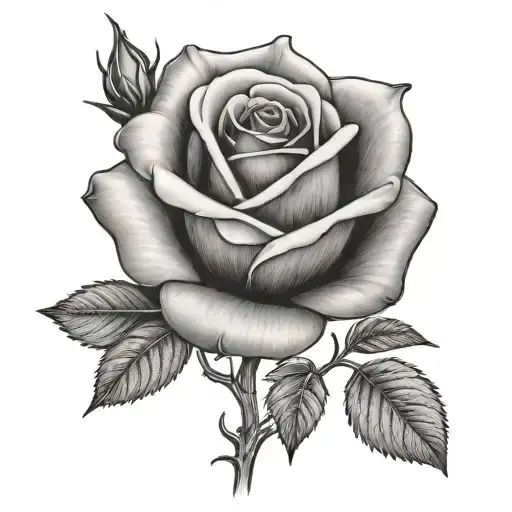 evening rose tattoo design idea