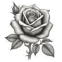 evening rose tattoo design idea