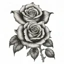 evening rose tattoo design idea
