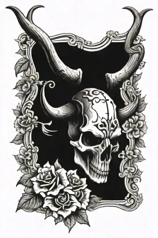 western, guns, flowers, longhorn skull and surround designs that compliment tattoo design idea