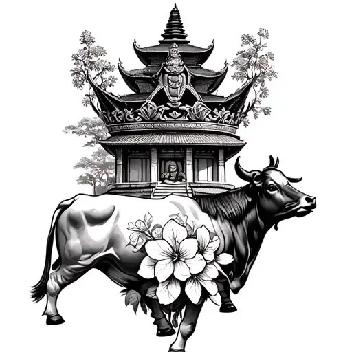 nepal,  kings shripech crown , rhododendron , cow , landscape , farming, khukuri , pagoda,  buddha tattoo design idea