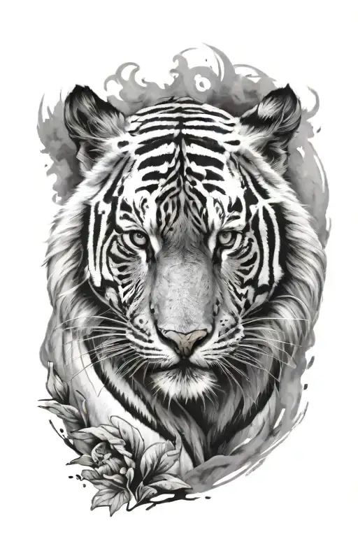 white tiger tattoo design idea