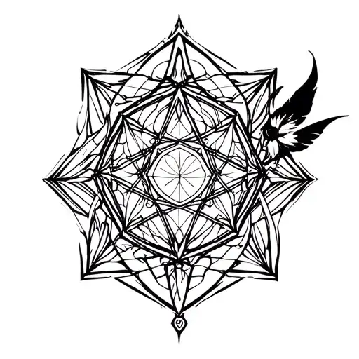 I need a tattoo in shape of sacred geometry . It should symbolize” as above as below, as within as without’. Try to make tattoo design idea