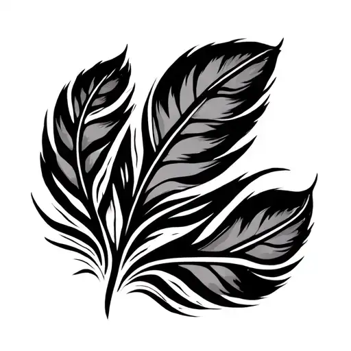 Bird feather with point in maori tattoo design idea