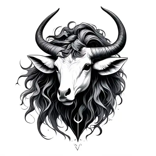 virgo, Aquarius, Taurus zodiac sign tattoo design idea