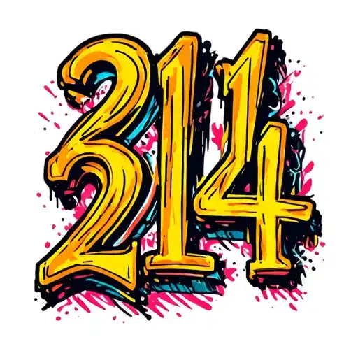 "214" 214 written tattoo design idea