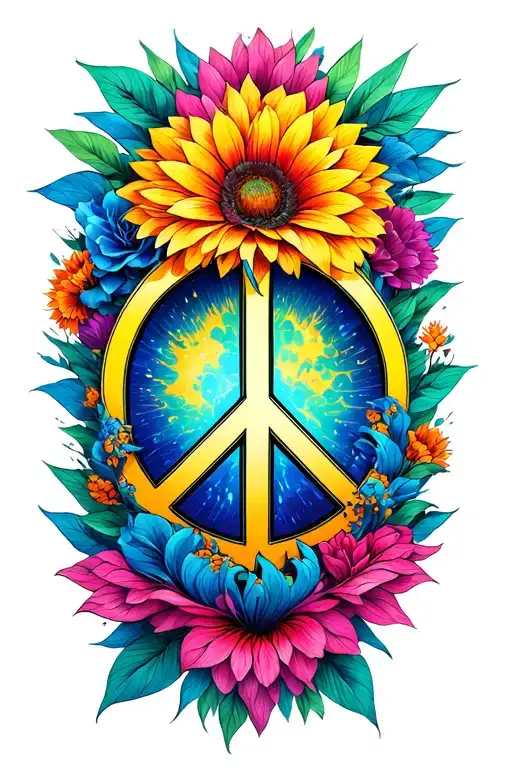 Symbol Peace tattoo design idea