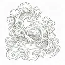 turbulent stream tattoo design idea