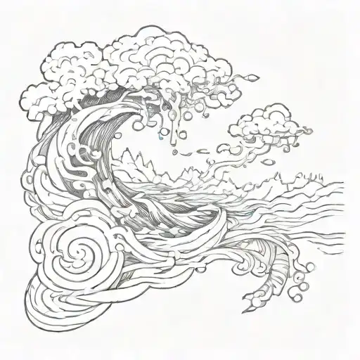 turbulent stream tattoo design idea