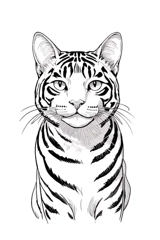 Tiger Striped Cat Cowboy Bebop tattoo design idea