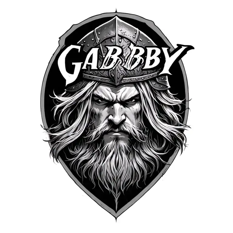 "GABBY" viking warrior tattoo design idea