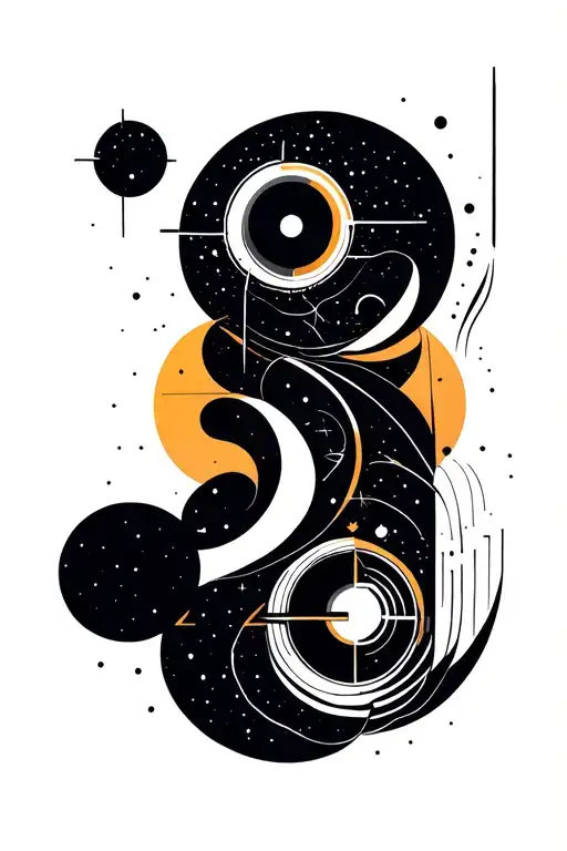 space and time running tattoo design idea