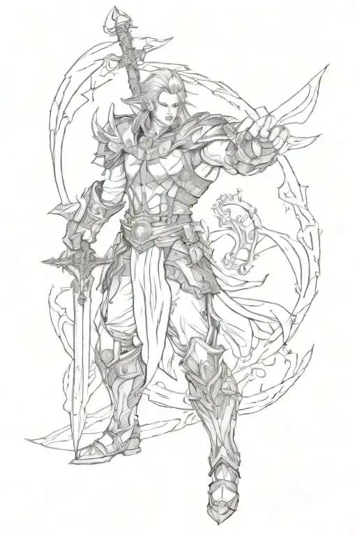 soul calibur nightmare and Siegfried  tattoo design idea
