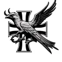 st George's cross with a throstle bird tattoo design idea