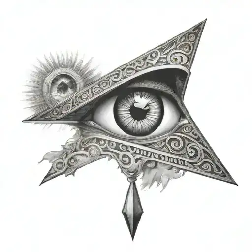 an all seeing eye over the Alamo  tattoo design idea