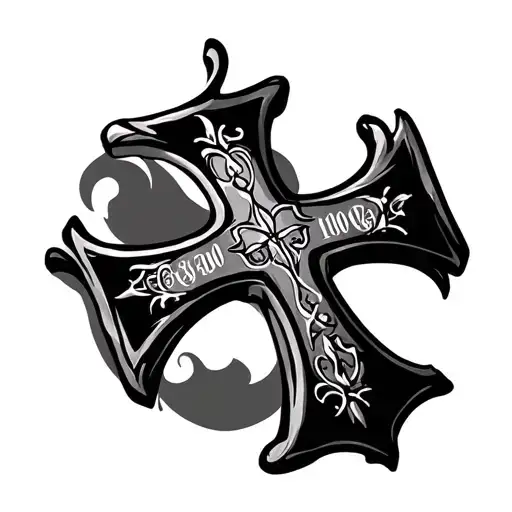 irish  cross with date tattoo tattoo design idea
