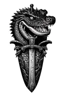 alligator samurai sword tattoo design idea