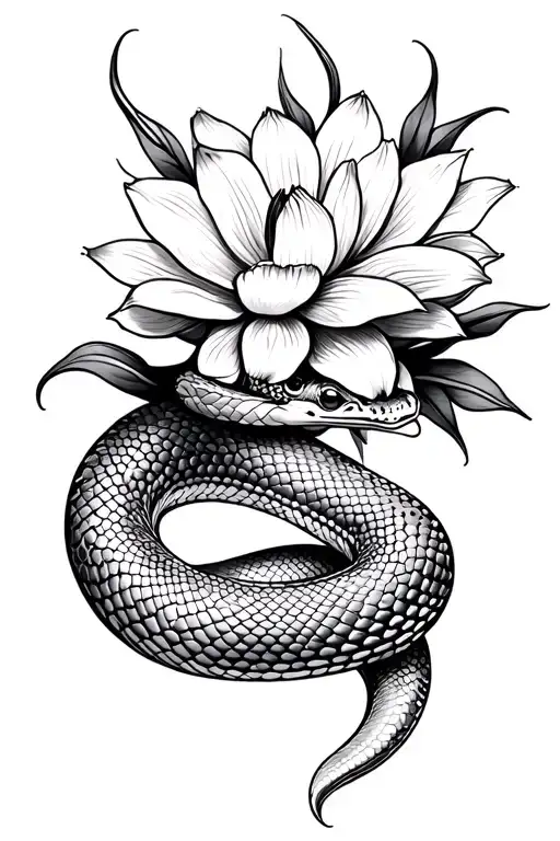 snake, Flower, mandala design incorporating tattoo design idea