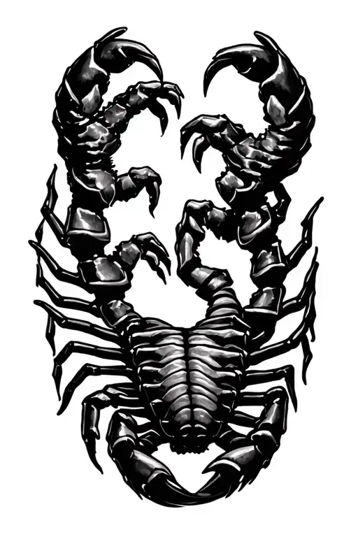 scorpio locked in love with male cancer zodiac sign tattoo design idea