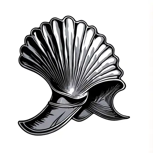 scallop shell helm  tattoo design idea