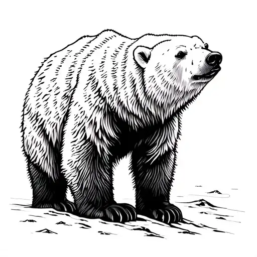 polar bear tattoo design idea