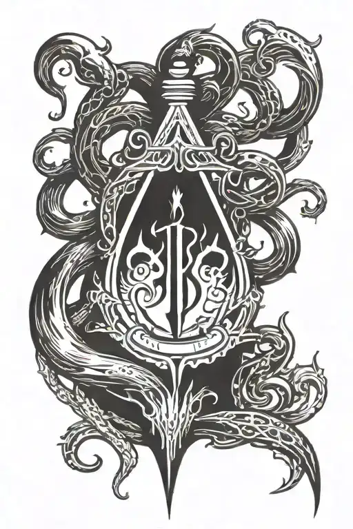 gothic Harry Potter Dark Mark tattoo design idea