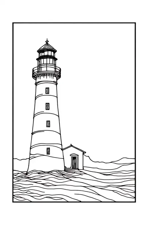 light house Picasso painting tattoo design idea