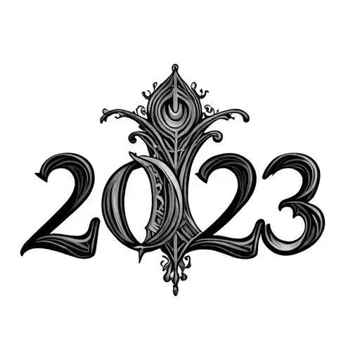 2023 Roman Numerals tattoo design idea