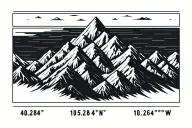 mountains with coordinates 40.2894° N,105.6416° W tattoo design idea