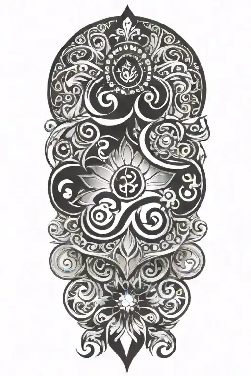 Incorporate an aum symbol tattoo design idea