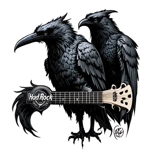 hard rock, hugin and munin, scary movies tattoo design idea