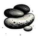 the word pebbles written in pebbles tattoo design idea