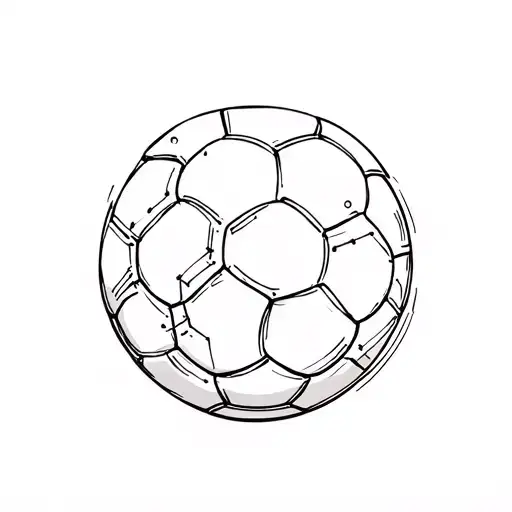 A minimalist tattoo of a soccer ball with electrical circuit patterns tattoo design idea