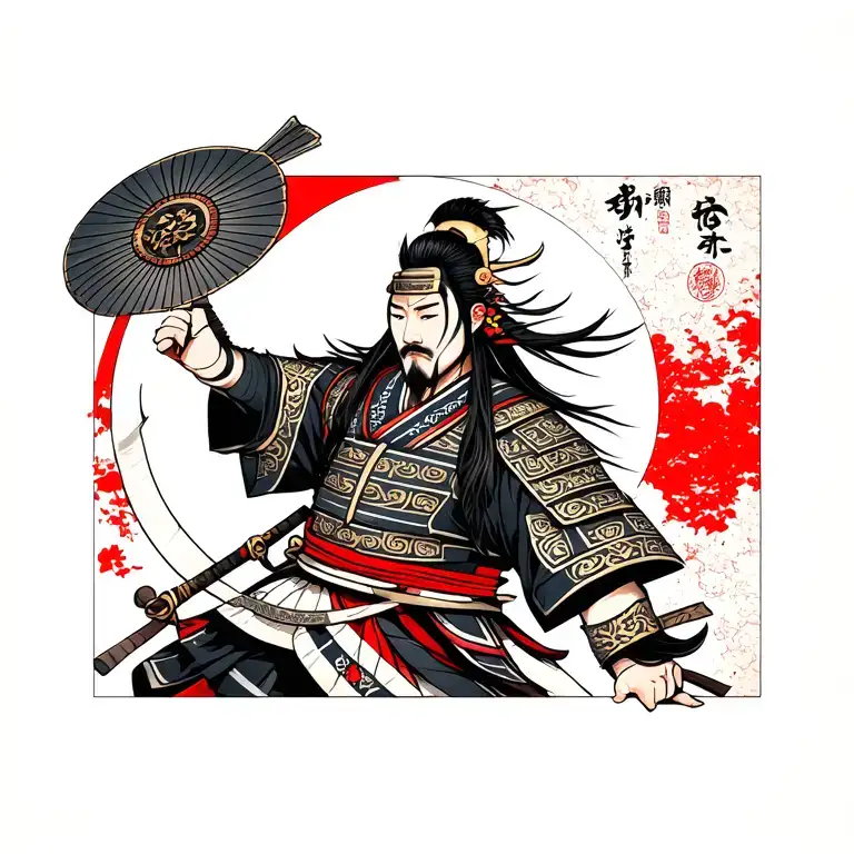 Samurai warrior tattoo design idea