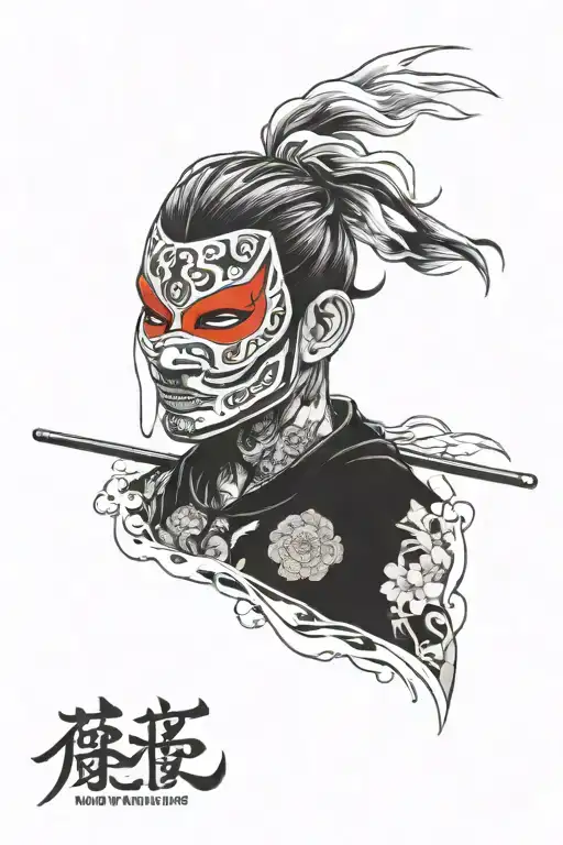 ski mask tattoo design idea