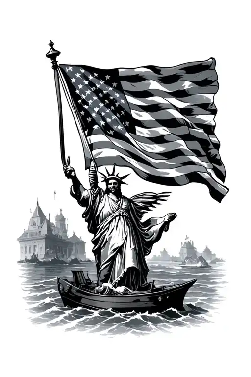 1776 Flag tattoo design idea