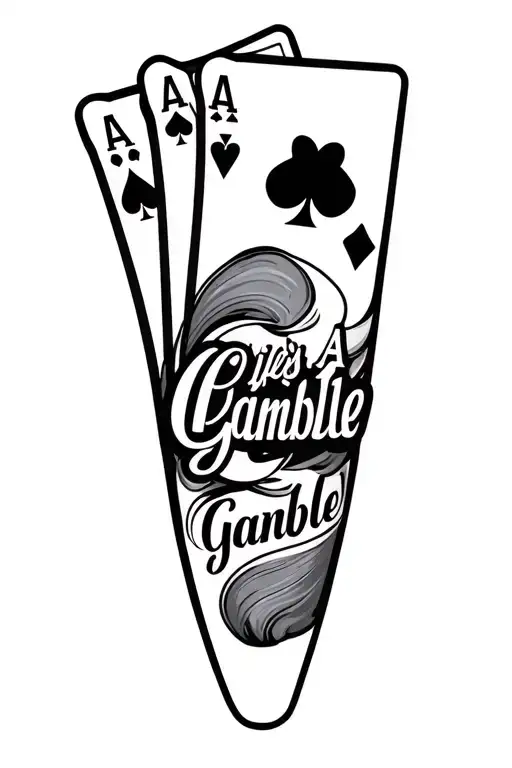 "Life's a gamble" casino theme sleeve tattoo design idea
