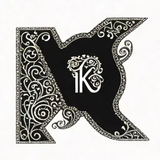 A tattoo featuring the initials 'K', 'A', 'P', and 'M' creatively integrated into a design inspired by the intricate patterns of traditional Indian henna art, paying homage to your interests in both your name and cultural heritage tattoo design idea