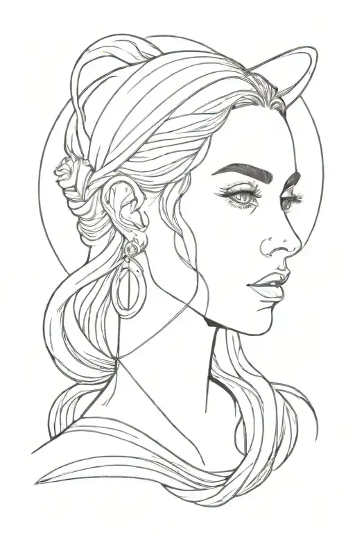 Circe portrait tattoo design idea