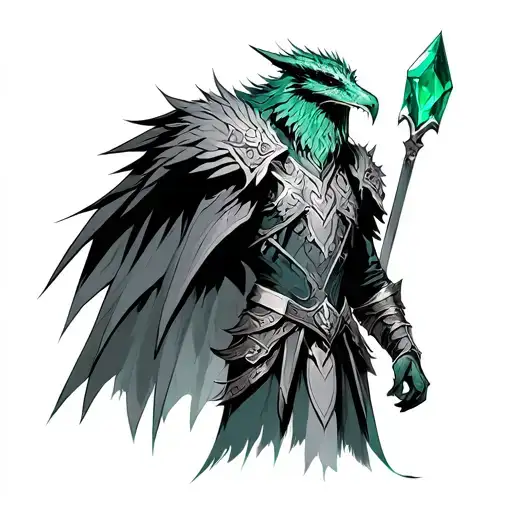 the emerald herald from dark souls 2 tattoo design idea