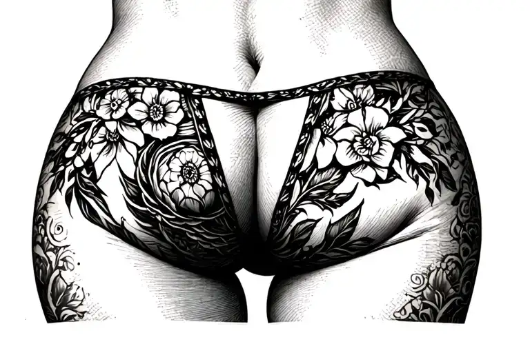  under the buttocks that shapes the buttocks  tattoo design idea