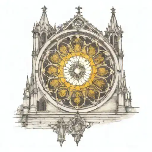 notre dame rose window tattoo design idea