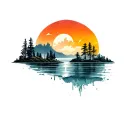 static landscape tattoo design idea