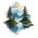 static landscape tattoo design idea