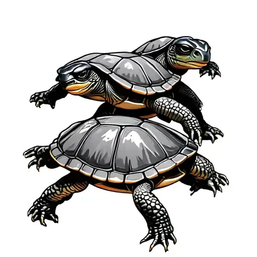 3 turtles tattoo design idea