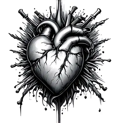 Heart Attack tattoo design idea